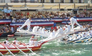 Boat jousting, Grand Canal, Sete, Occitanie